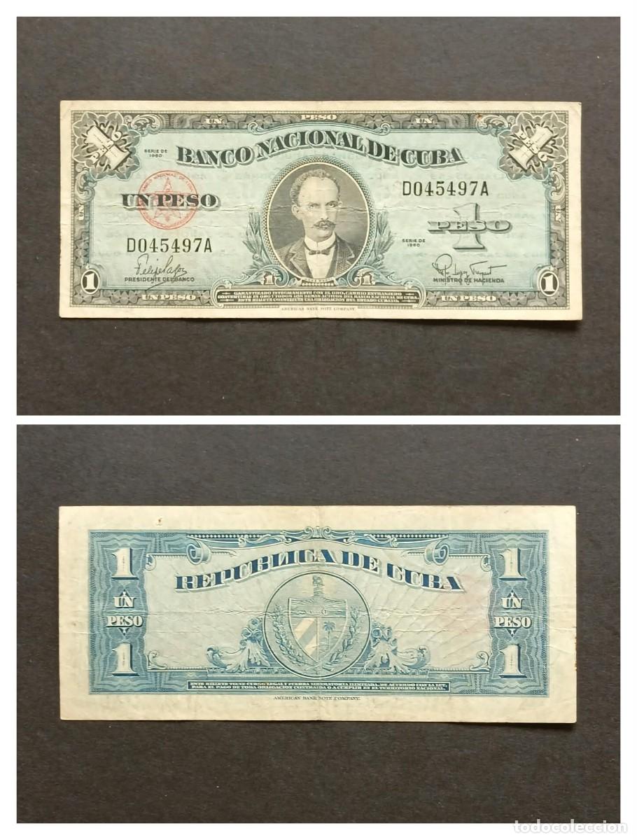 Billetes extranjeros: Cuba. Billetes 1 Pesos 1960 (Felipe Pazos)