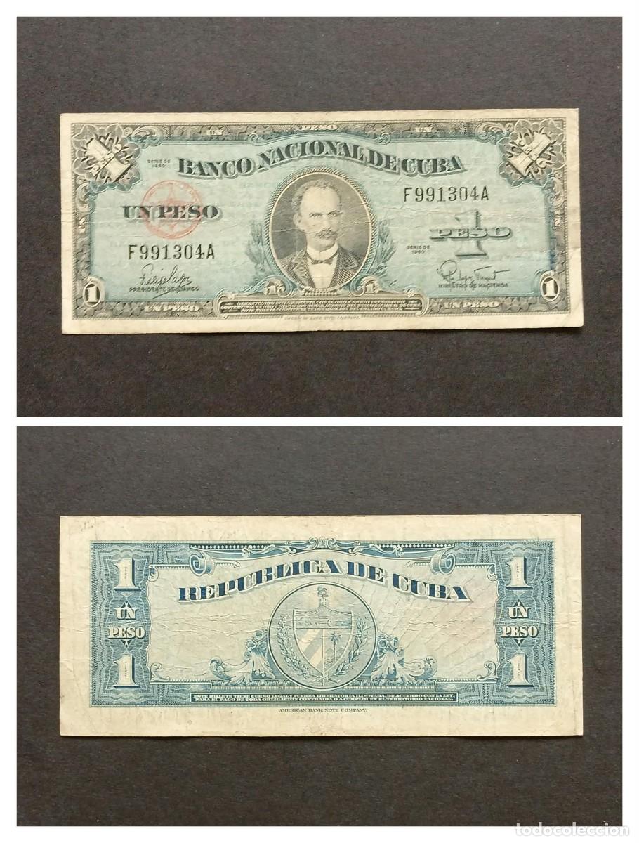 Billetes extranjeros: Cuba. Billetes 1 Pesos 1960 (Felipe Pazos)
