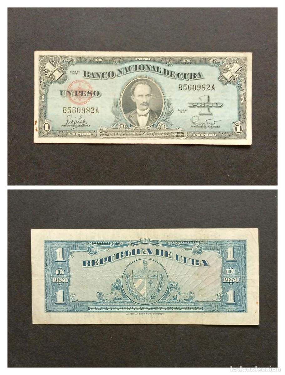 Billetes extranjeros: Cuba. Billetes 1 Pesos 1960 (Felipe Pazos)