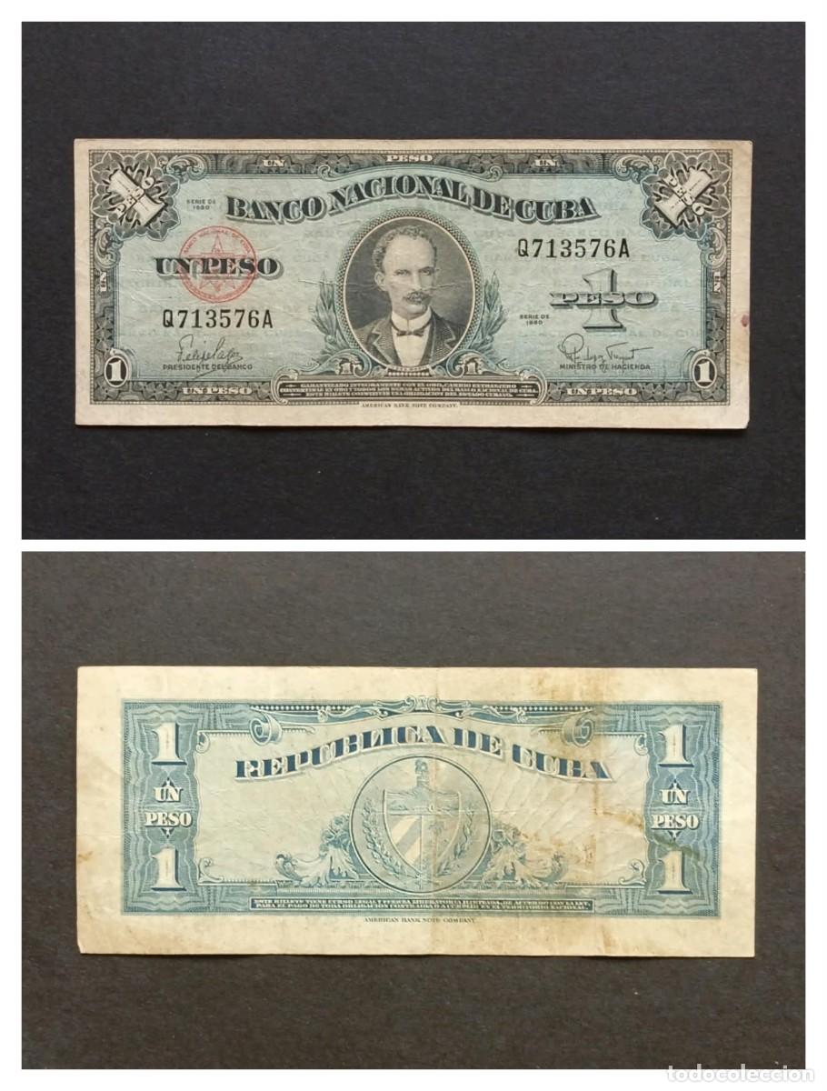 Billetes extranjeros: Cuba. Billetes 1 Pesos 1960 (Felipe Pazos)