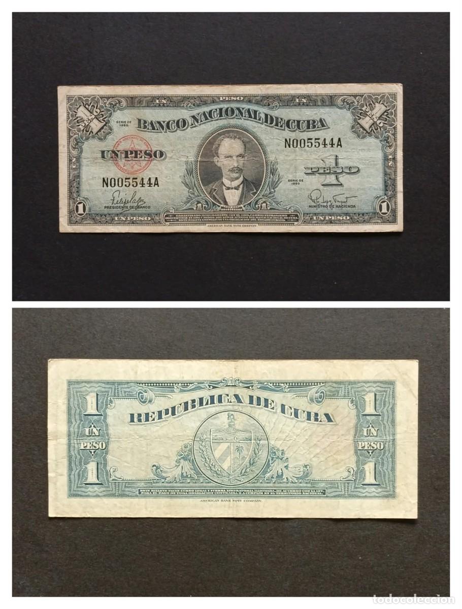 Billetes extranjeros: Cuba. Billetes 1 Pesos 1960 (Felipe Pazos)
