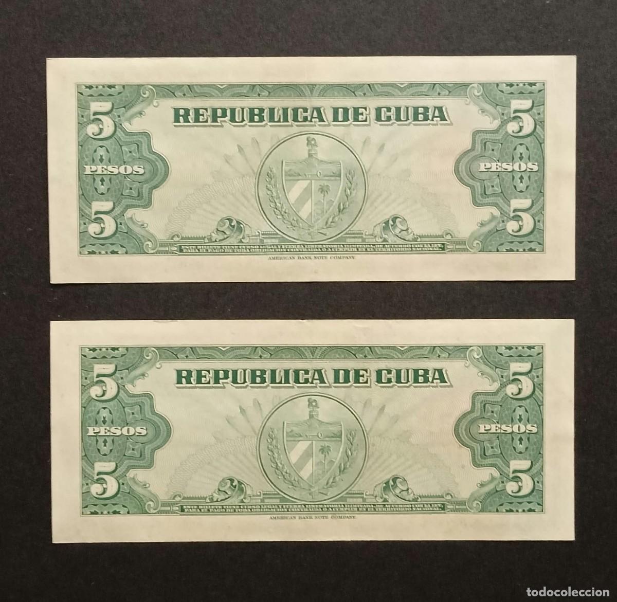 Billetes extranjeros: Cuba. Billete de 5 Pesos 1960. (Felipe Pazos)