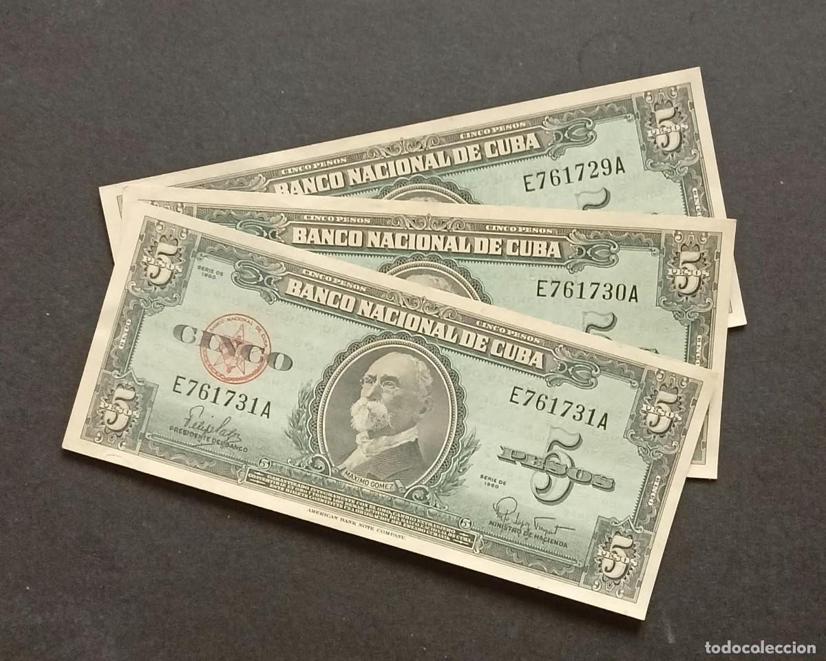 Billetes extranjeros: Cuba. Billete de 5 Pesos 1960. (Felipe Pazos)