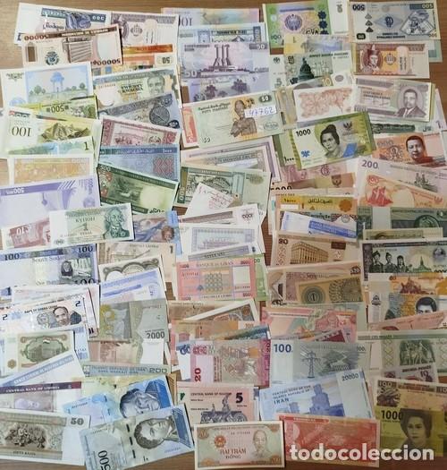 Billetes extranjeros: Lote de 150 Billetes extranjeros diferentes. Sin circular.