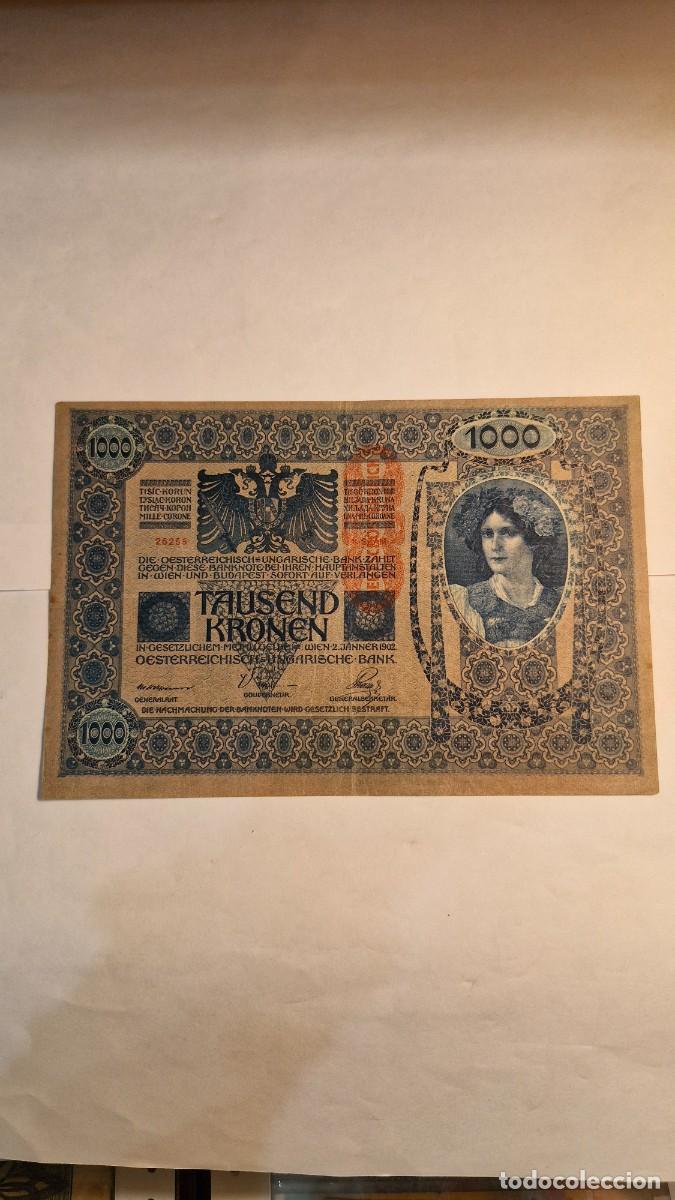 Billetes extranjeros: Billete 1000 Kronen 1902 (1919) Austria