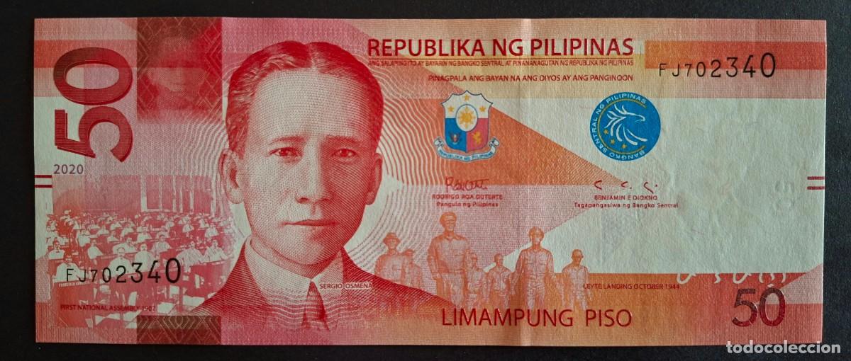 Billetes extranjeros: FILIPINAS 50 PISO 2020 P-224a.2 SC