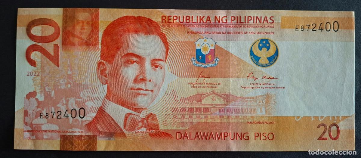 Billetes extranjeros: FILIPINAS 20 PISO 2022 P-230a.1 SC