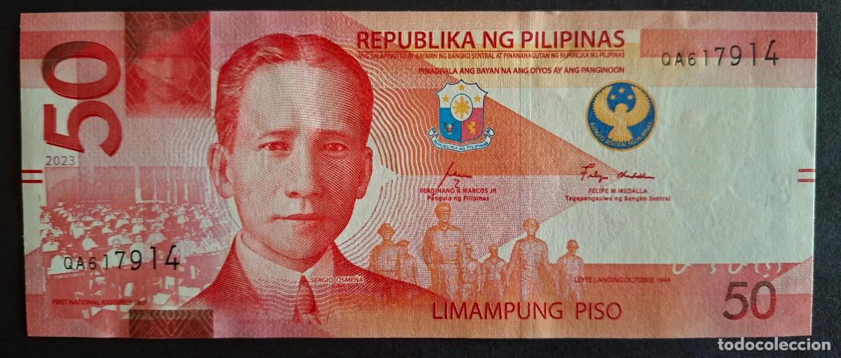 Billetes extranjeros: FILIPINAS 50 PISO 2022 P-231a SC