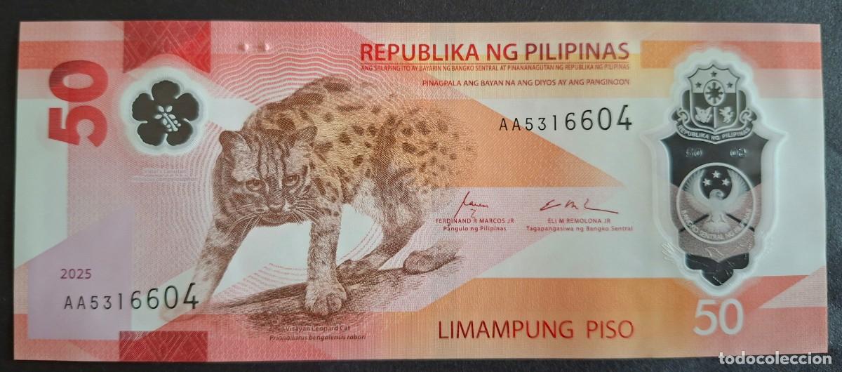 Billetes extranjeros: FILIPINAS 50 PISO 2025 POL&Iacute;MERO P-237b SC