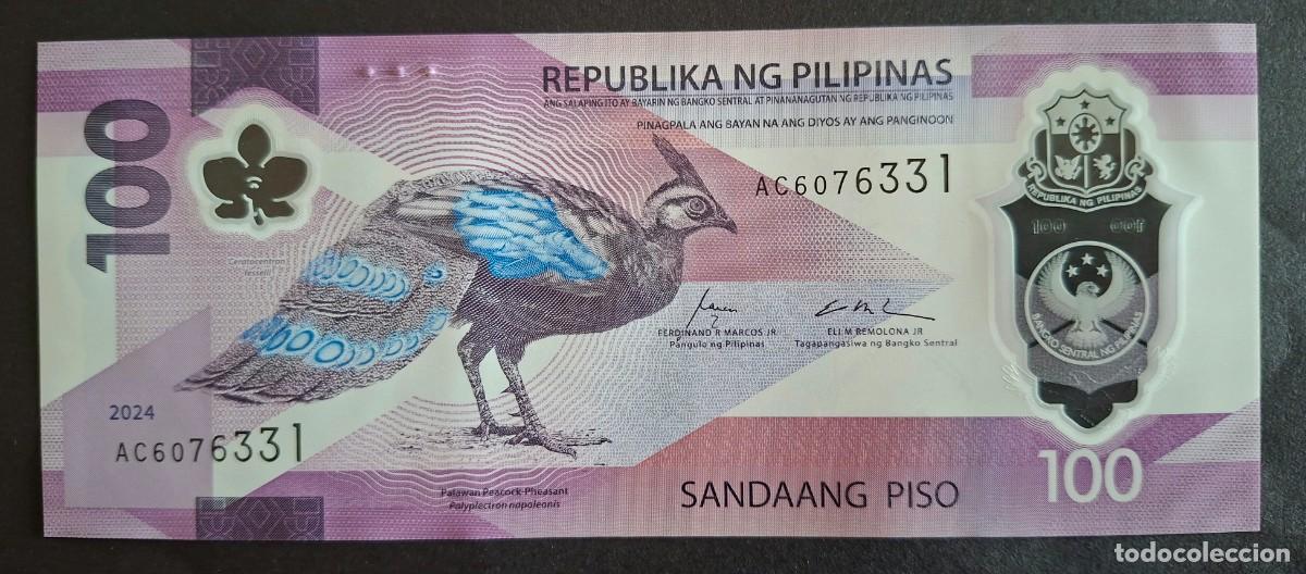 Billetes extranjeros: FILIPINAS 100 PISO 2024 POL&Iacute;MERO P-238a.1 SC