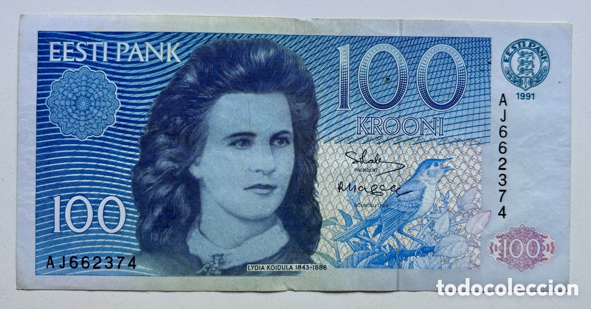 Billetes extranjeros: Billete ESTONIA 100 Coronas 2001. Krooni