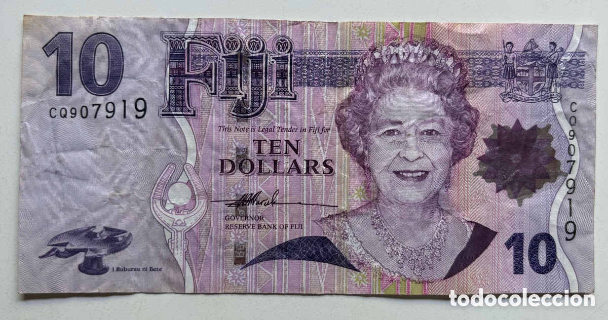 Billetes extranjeros: Billete FIJI 10 D&oacute;lares (2007) Fiyi