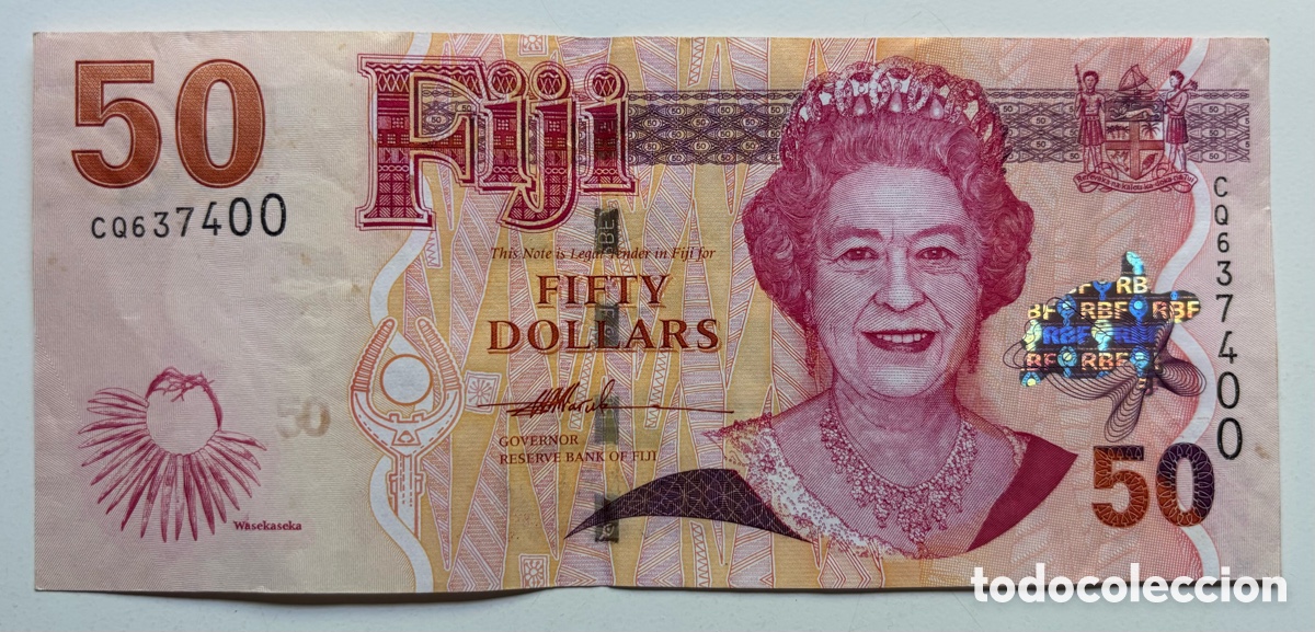 Billetes extranjeros: Billete FIJI 50 D&oacute;lares (2007) Fiyi