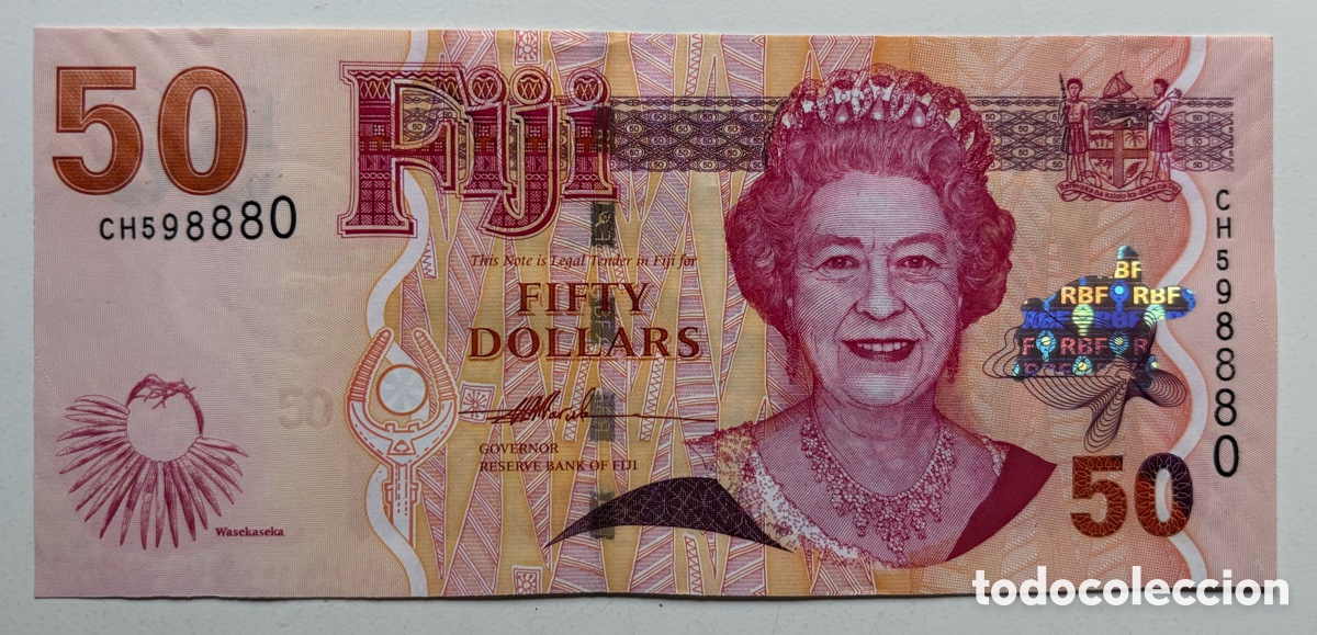 Billetes extranjeros: Billete FIJI 50 D&oacute;lares (2007) SC-. Fiyi
