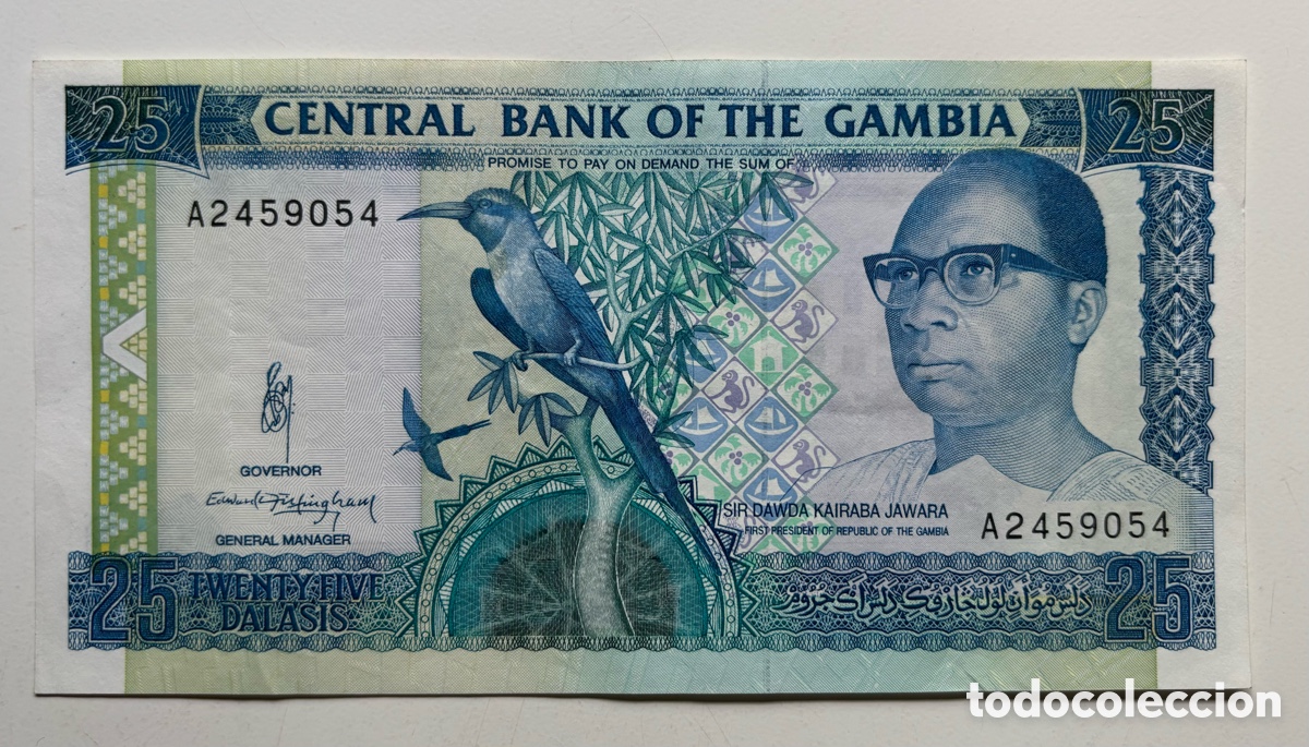 Billetes extranjeros: Billete GAMBIA 25 Dalasis (1991-1995)