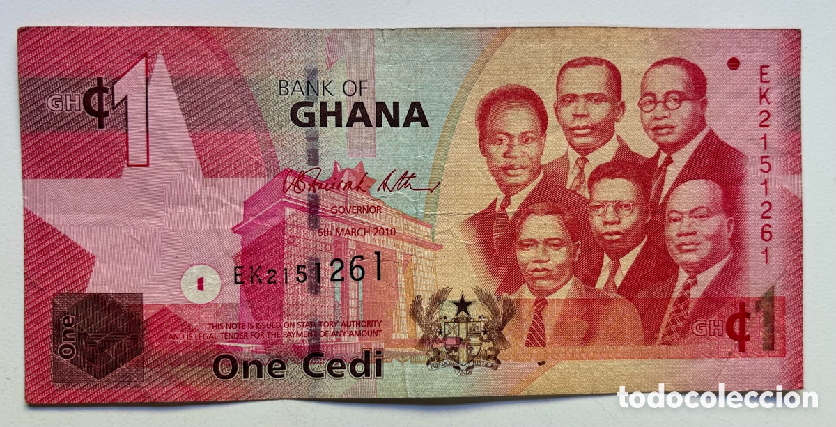 Billetes extranjeros: Billete GHANA 1 Cedi 2010