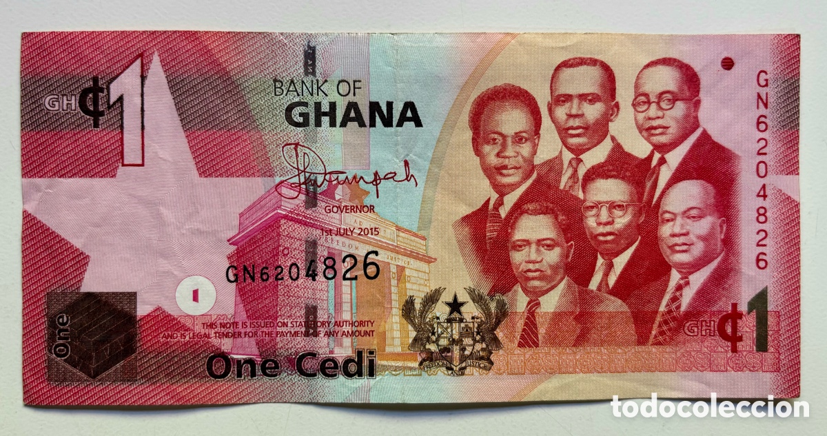 Billetes extranjeros: Billete GHANA 1 Cedi 2015
