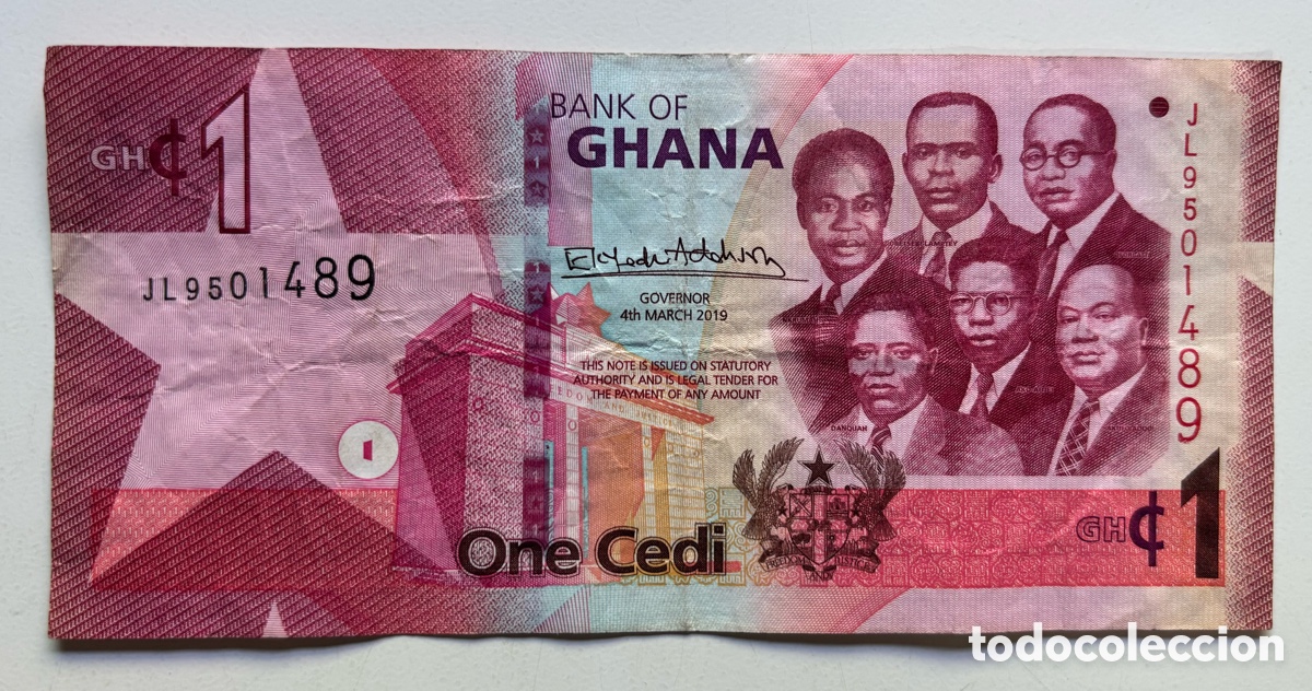 Billetes extranjeros: Billete GHANA 1 Cedi 2019 - Foto 1