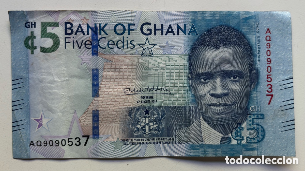 Billetes extranjeros: Billete GHANA 5 Cedis 2017