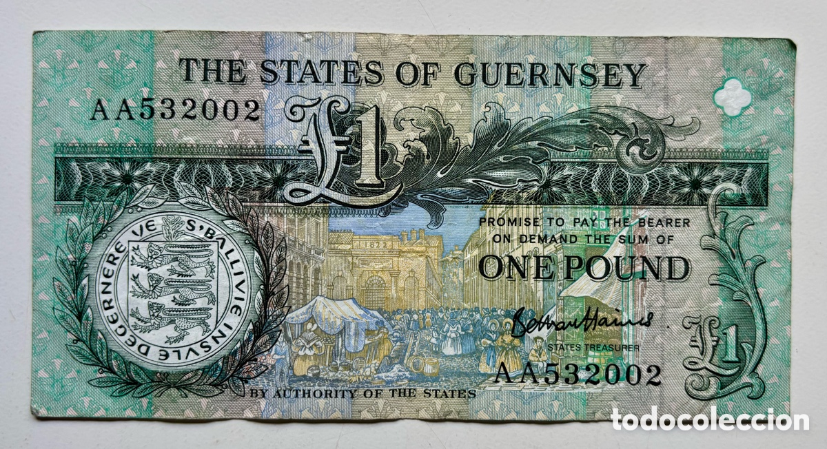 Billetes extranjeros: Billete GUERNSEY 1 Libra n/d . Pound
