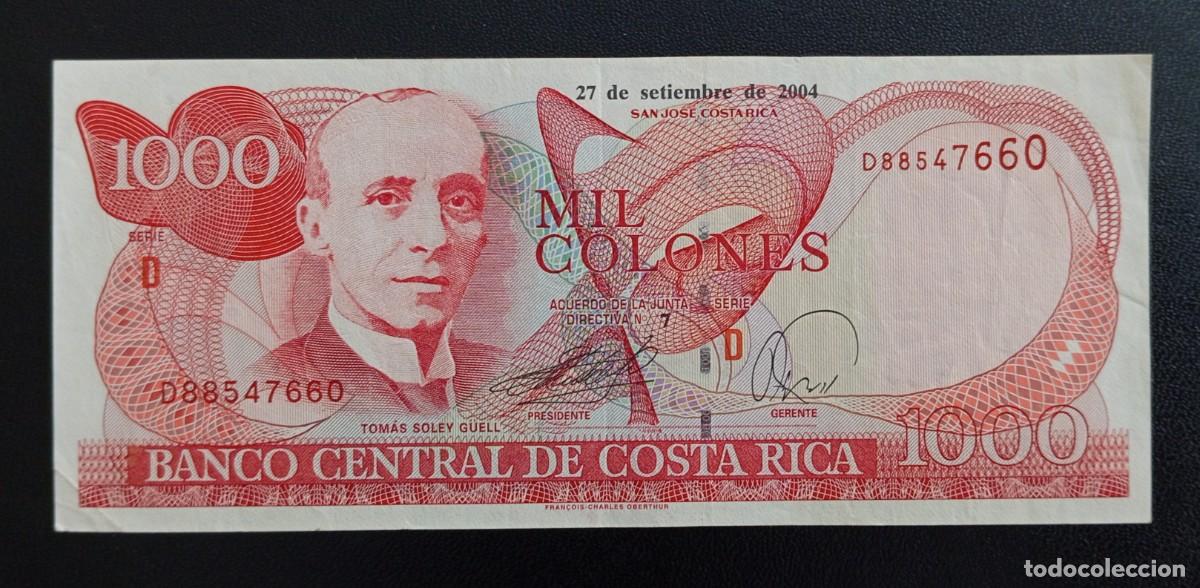 Billetes extranjeros: Billete 1000 colones Costa Rica 2004