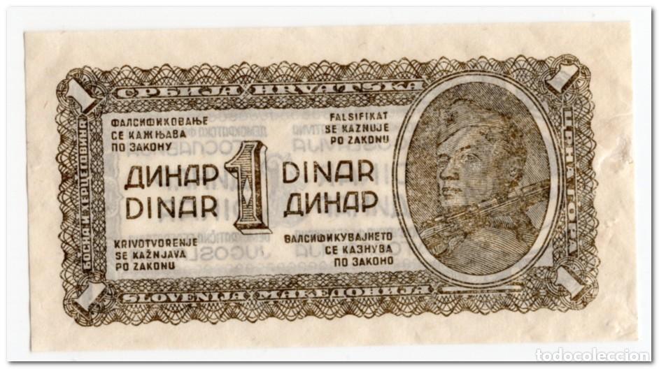 Billetes extranjeros: YUGOSLAVIA,1 DINAR,1944,P.48,FINE