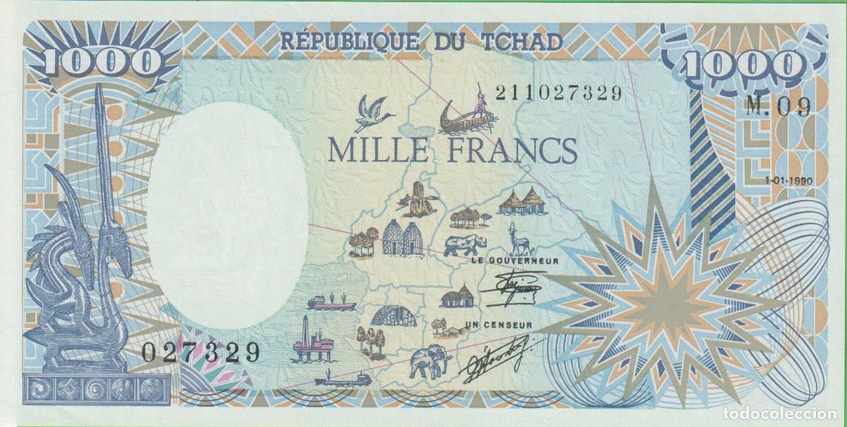 Billetes extranjeros: BILLETES - CHAD-TCHAD - 1000 FRANCOS (1990) - PICK-10Aa (SC)