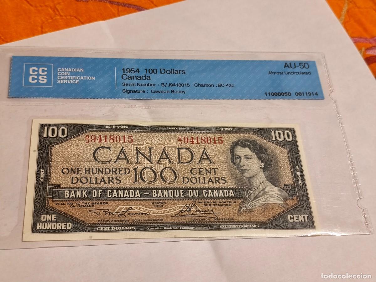 Billetes extranjeros: Canad&aacute; 100dollares 1954 CCCS-50