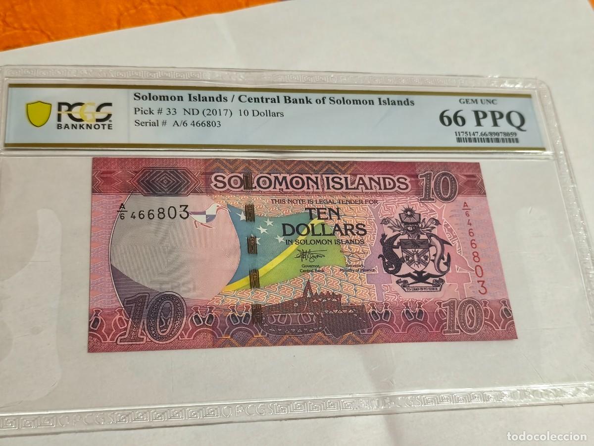 Billetes extranjeros: Solomon island 10dollars 2017 PCGS-66