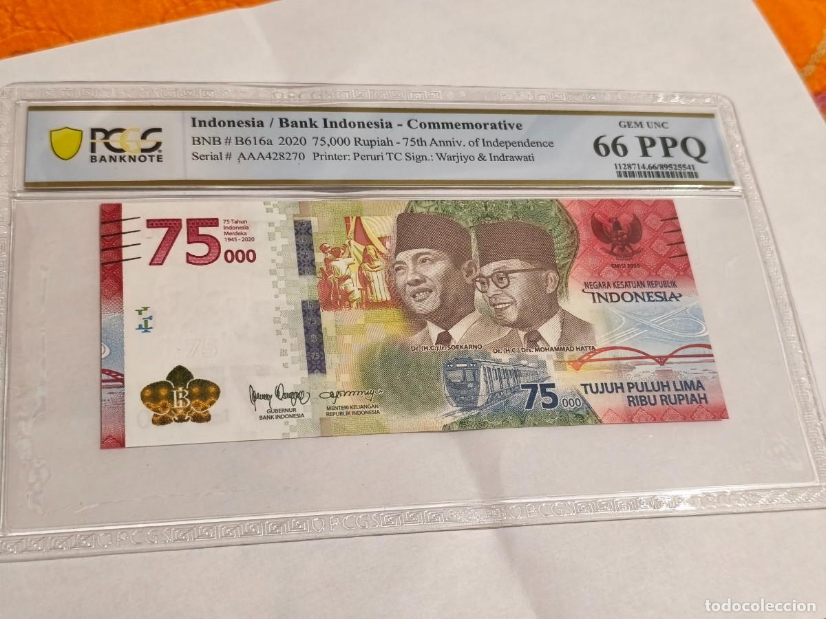 Billetes extranjeros: Indonesia 75000Rupie 2020 PCGS-66