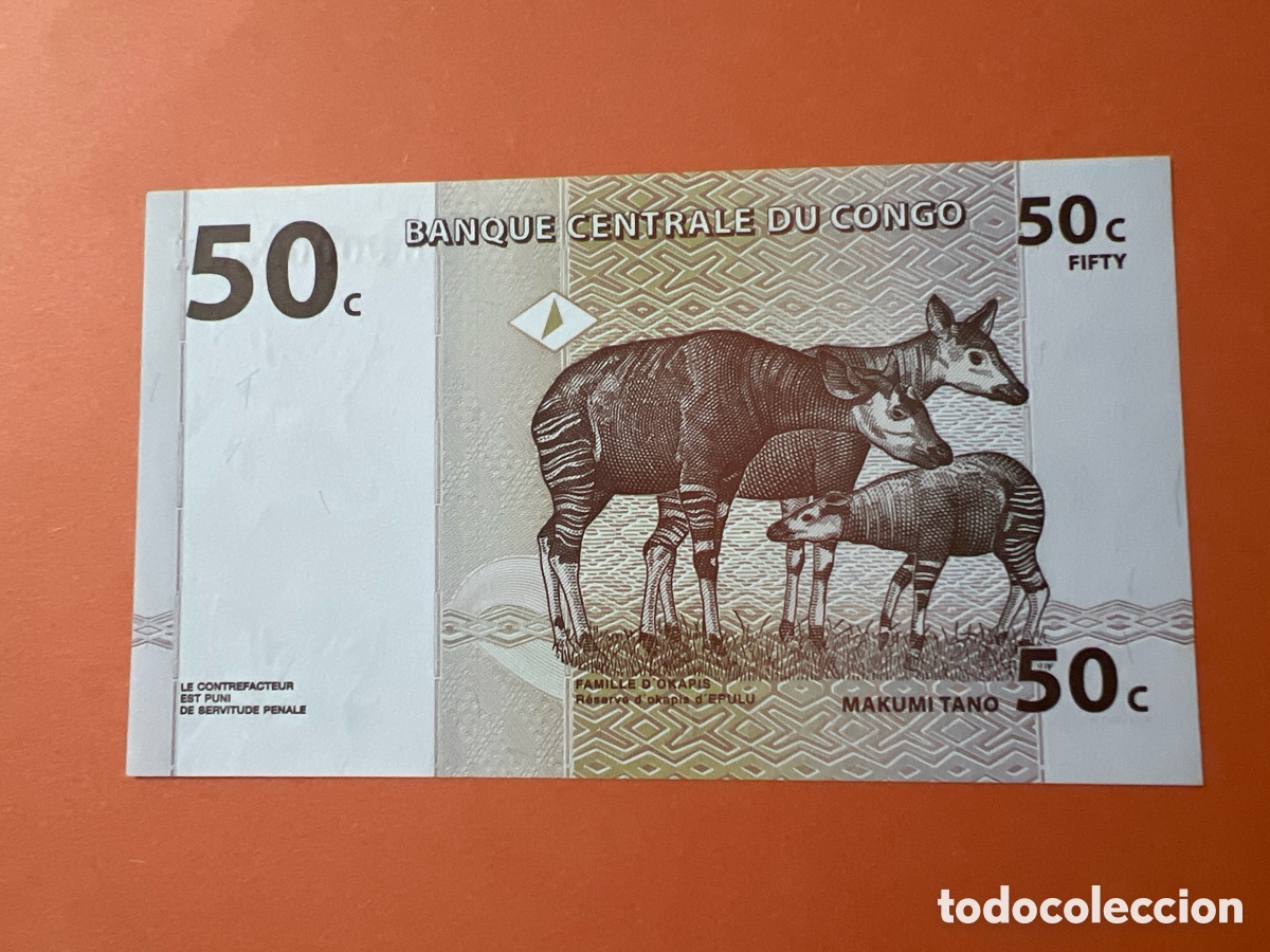 Billetes extranjeros: HB103. BILLETE CONGO 50 CENTIMOS 1997 - Foto 2