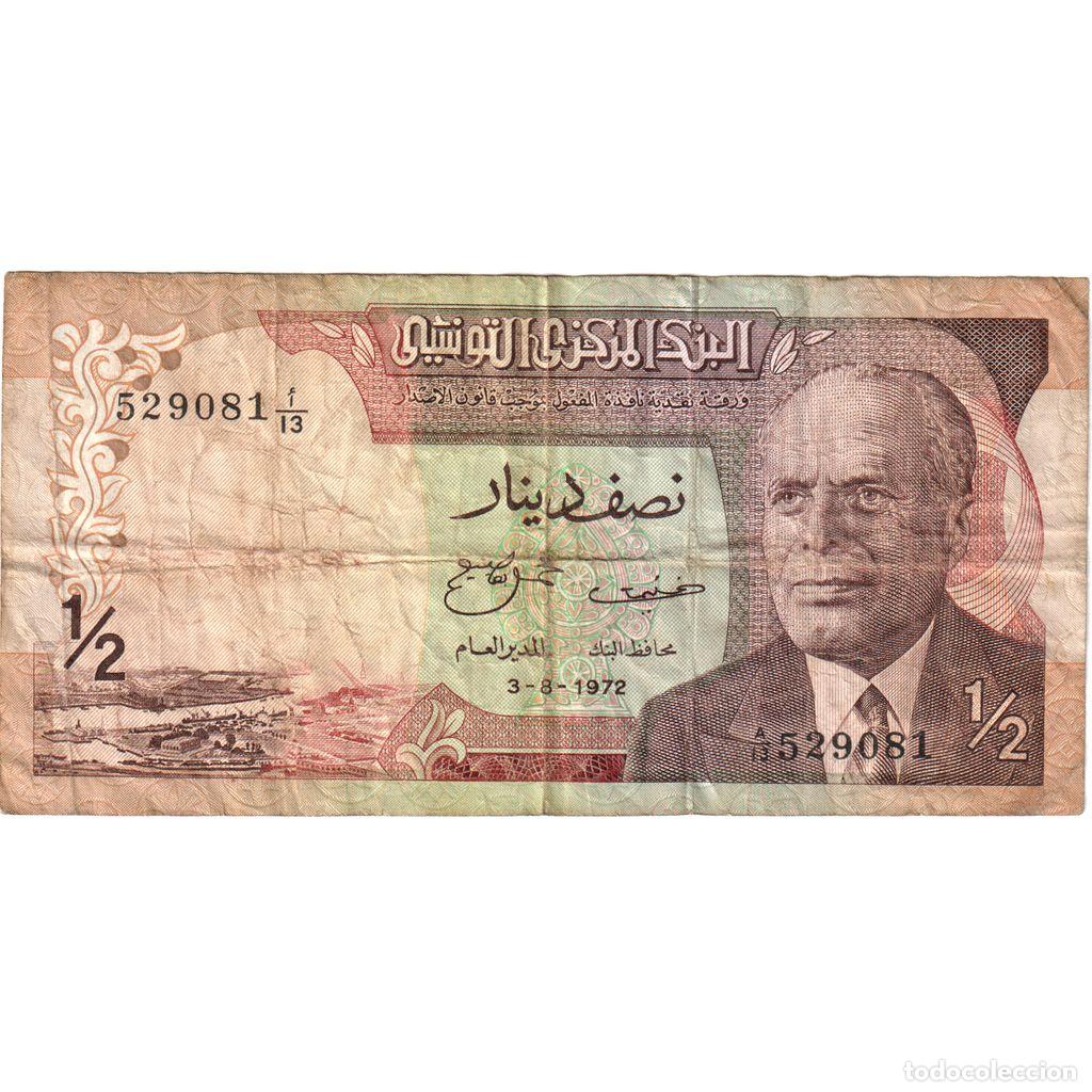 Billetes extranjeros: [#1234930] Billete, 1/2 Dinar, 1972, T&uacute;nez, 1972-08-03, KM:66a, BC