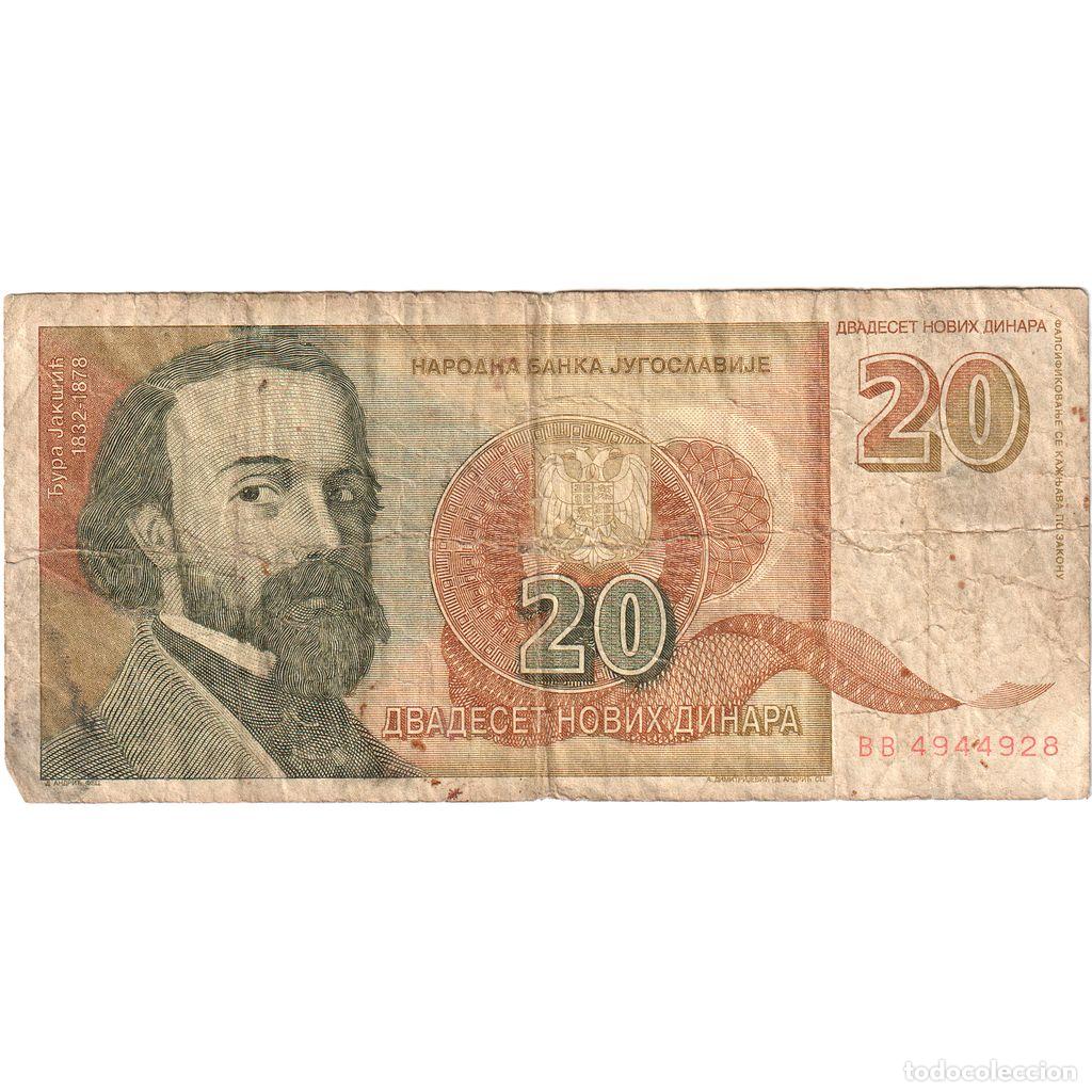 Billetes extranjeros: [#1234931] Billete, 20 Novih Dinara, 1994-1996, Yugoslavia, KM:150, 1994-03-03, BC