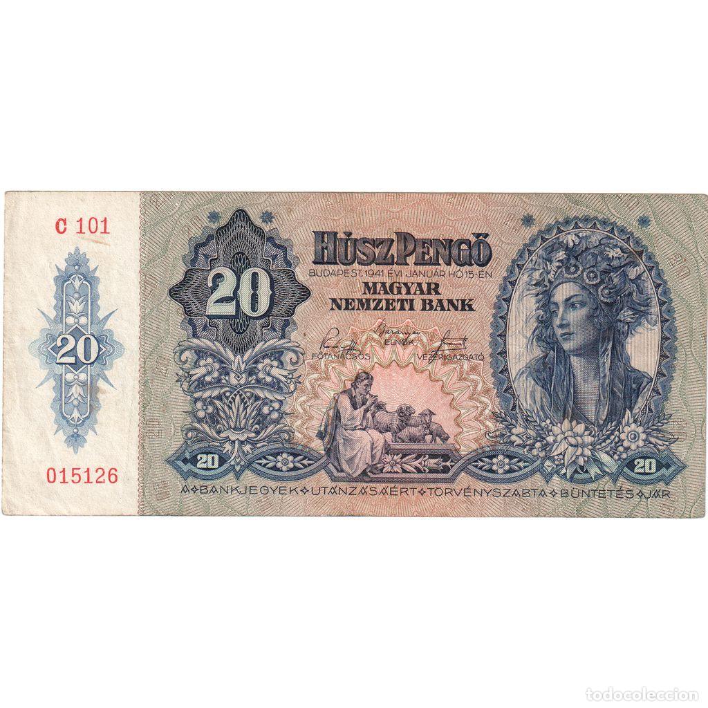 Billetes extranjeros: [#1234967] Billete, 20 Peng&ouml;, 1941, Hungr&iacute;a, 1941, KM:109, MBC