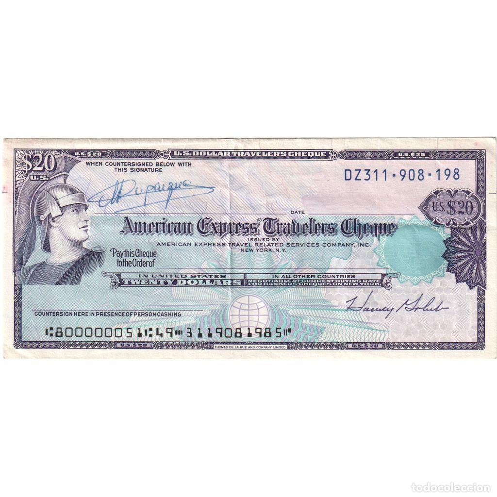 Billetes extranjeros: [#1235001] Estados Unidos, 20 Dollars, travelers cheque, MBC