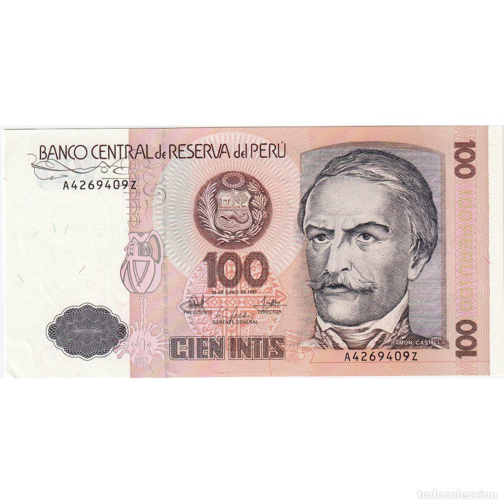 Billetes extranjeros: [#1235013] Billete, 100 Intis, Per&uacute;, 1987-06-26, KM:133, SC