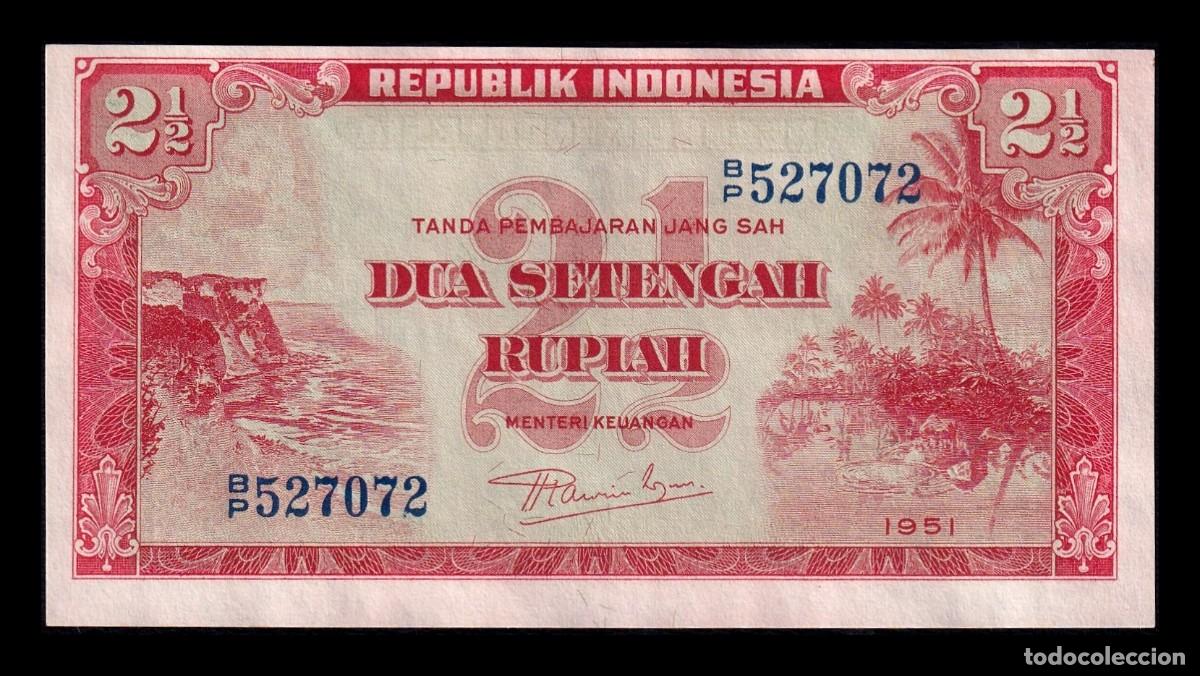 Billetes extranjeros: Indonesia 2 1/2 Rupias 1951 Pick 39 Sc- aUnc