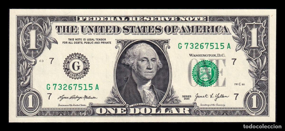 Billetes extranjeros: Estados Unidos 1 D&oacute;lar George Washington 2021 Pick 549 G - Chicago IL Sc Unc