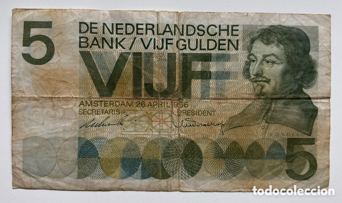 Billetes extranjeros: Billete HOLANDA 5 Gulden 1966 - Foto 1