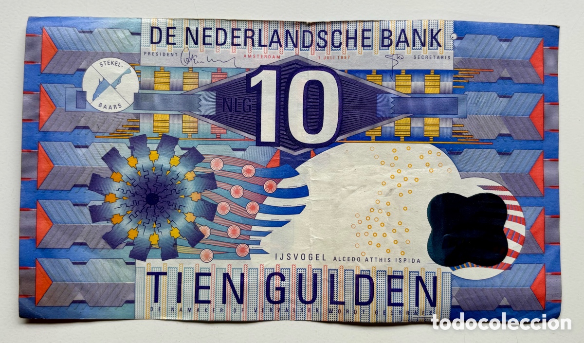 Billetes extranjeros: Billete HOLANDA 10 Gulden 1997