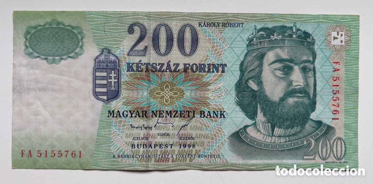 Billetes extranjeros: Billete HUNGR&Iacute;A 200 Florines 1998. Forint