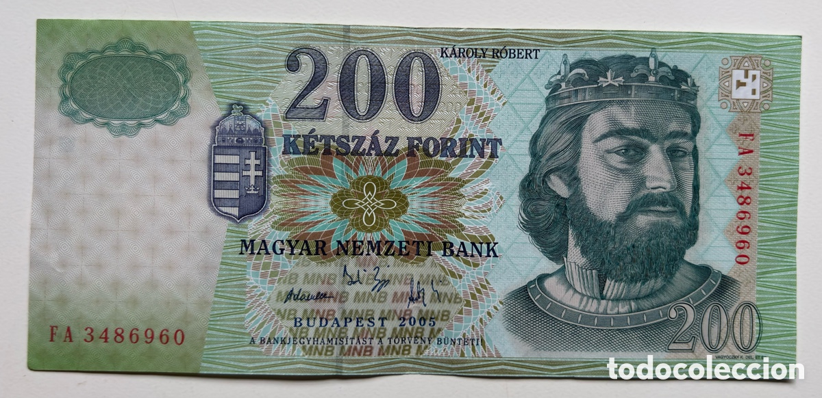 Billetes extranjeros: Billete HUNGR&Iacute;A 200 Florines 2005. Forint