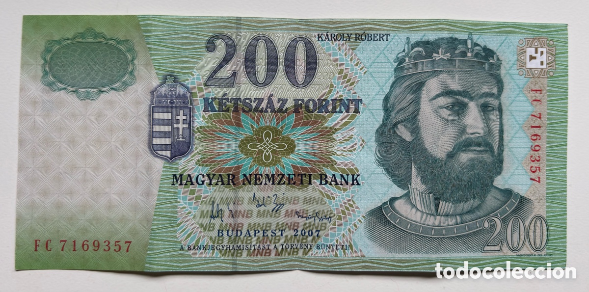Billetes extranjeros: Billete HUNGR&Iacute;A 200 Florines 2007. Forint