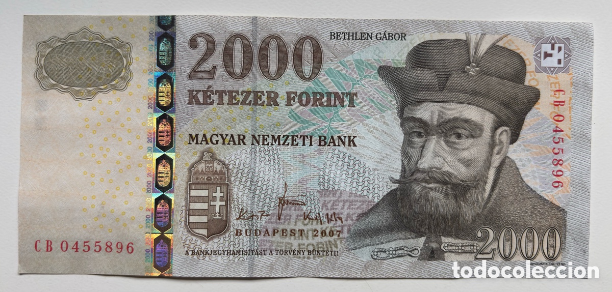Billetes extranjeros: Billete HUNGR&Iacute;A 2000 Florines 2007. Forint