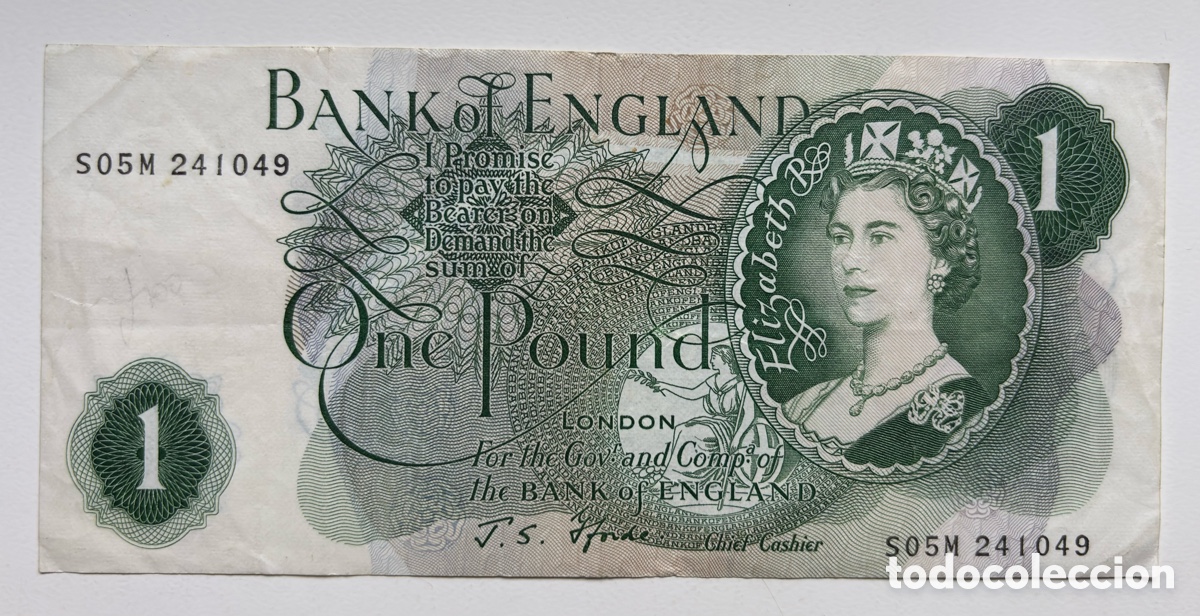 Billetes extranjeros: Billete INGLATERRA 1 Libra (1966) Pound Reino Unido UK