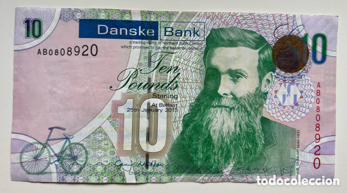 Billetes extranjeros: Billete IRLANDA DEL NORTE 10 Libras 2013. Pounds