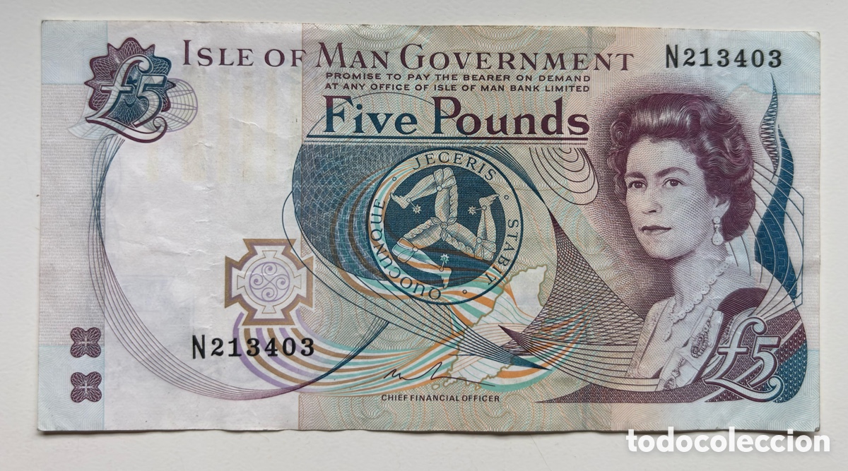Billetes extranjeros: Billete ISLA DE MAN 5 Libras (2015) Pounds