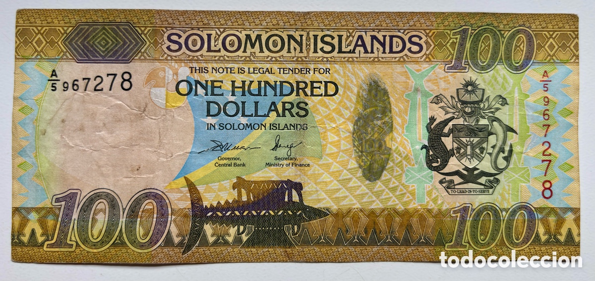 Billetes extranjeros: Billete ISLAS SALOM&Oacute;N 100 D&oacute;lares (2015) Solomon