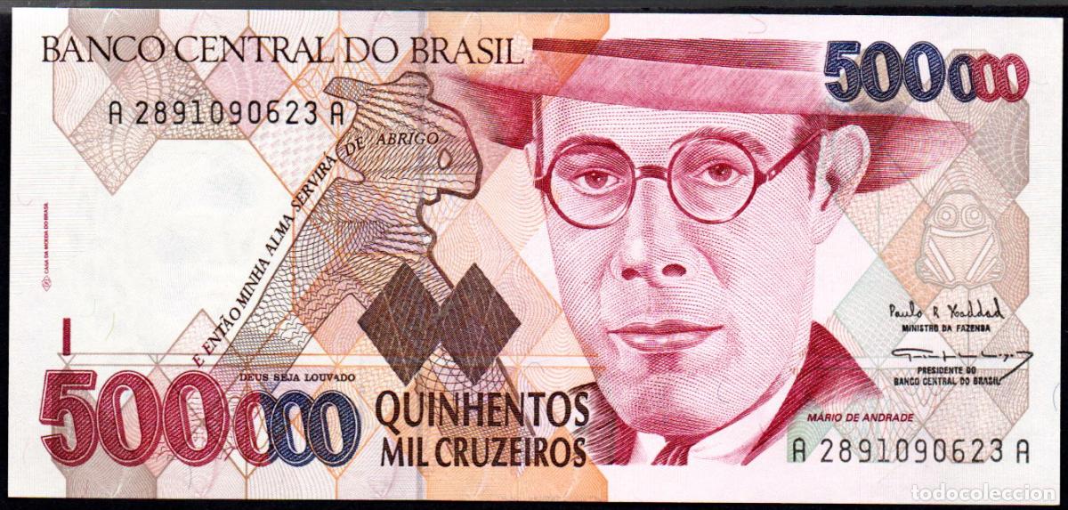 Billetes extranjeros: BRASIL - 500000 CRUZEIROS - BUEN EBC - PICK. 236