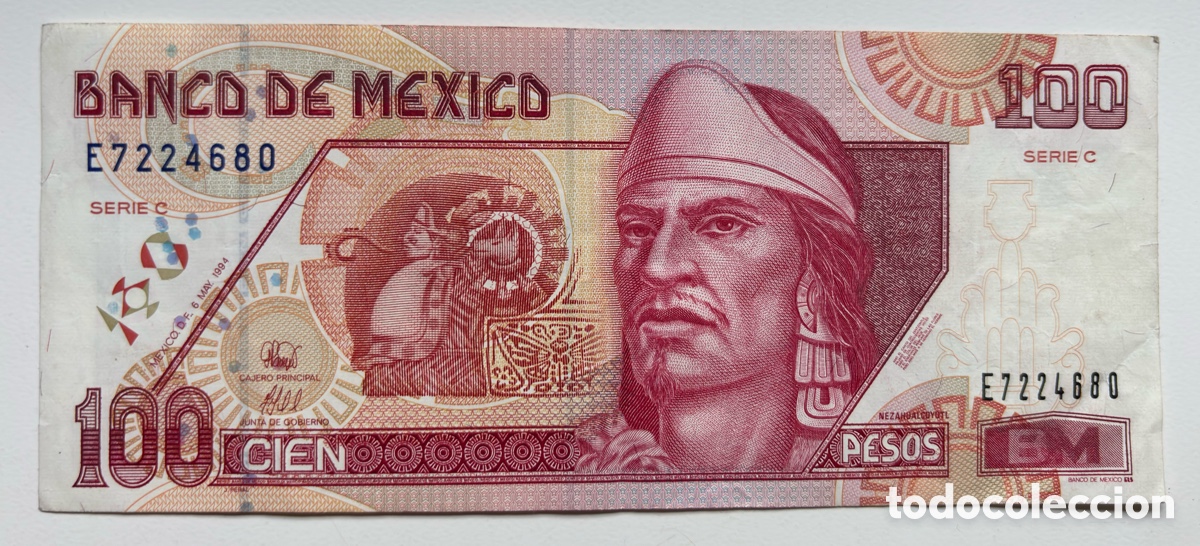 Billetes extranjeros: Billete M&Eacute;XICO 100 Pesos 1994